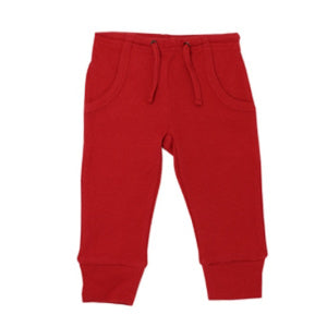 Organic Thermal Kids' Jogger Pants- Ruby